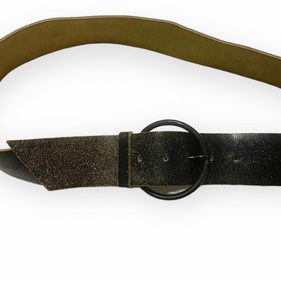 Miu Miu Brown Belt, Distressed Leather, Wide, Large Buckle, Size 95/38 - Picture 4 of 11